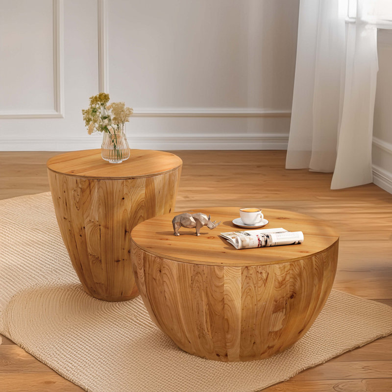 Bucket Shaped Coffee Table Set Two Piece Set